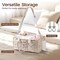 Baby Essentials Cute Floral Diaper Caddy Organizer – Portable Storage Basket with Shoulder Strap & Stroller Hooks, Splashproof Quilted Nursery & Car Tote for Baby Shower, Beige Floral